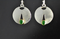 Tsavorite Garnet, 22ct Gold and Reticulated Silver Earrings