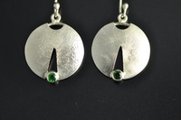 Tsavorite Garnets and Reticulated Silver Earrings