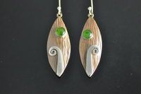 Pounamu and Koru Textured Copper Earrings