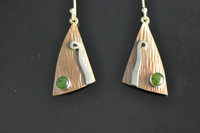 Pounamu and Koru Textured Copper Earrings